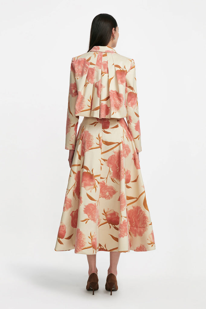 Floral Velvet Parker Skirt in Pink Multi