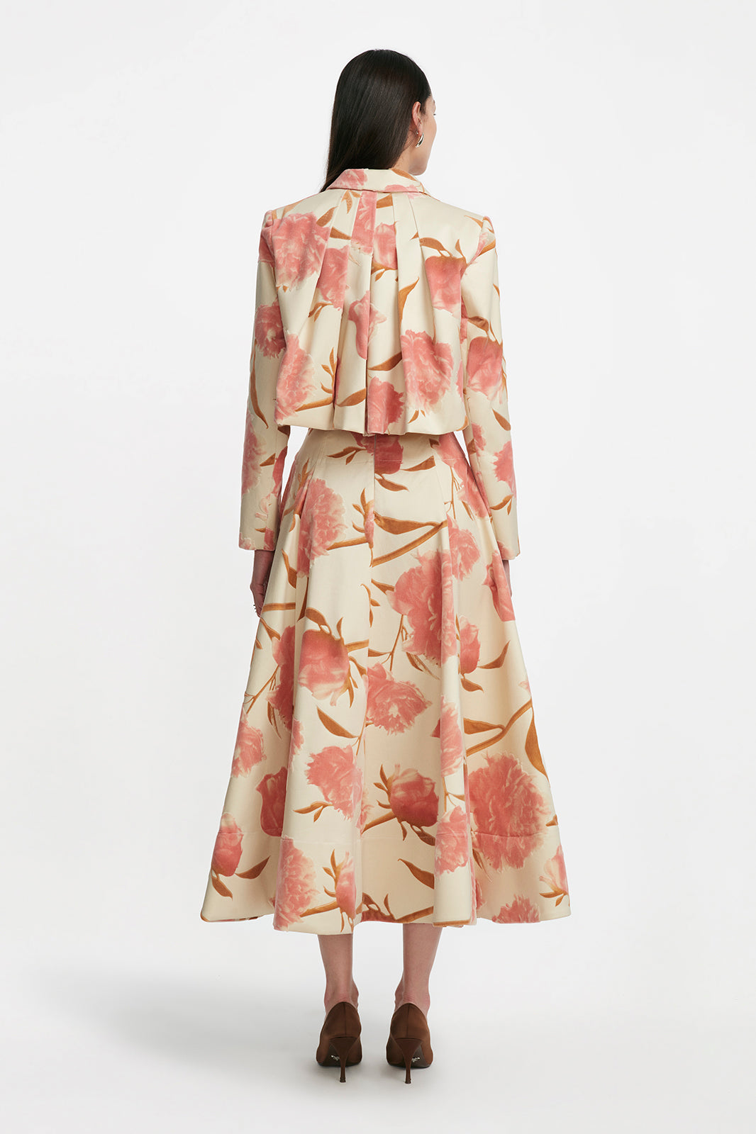 Floral Velvet Parker Skirt in Pink Multi