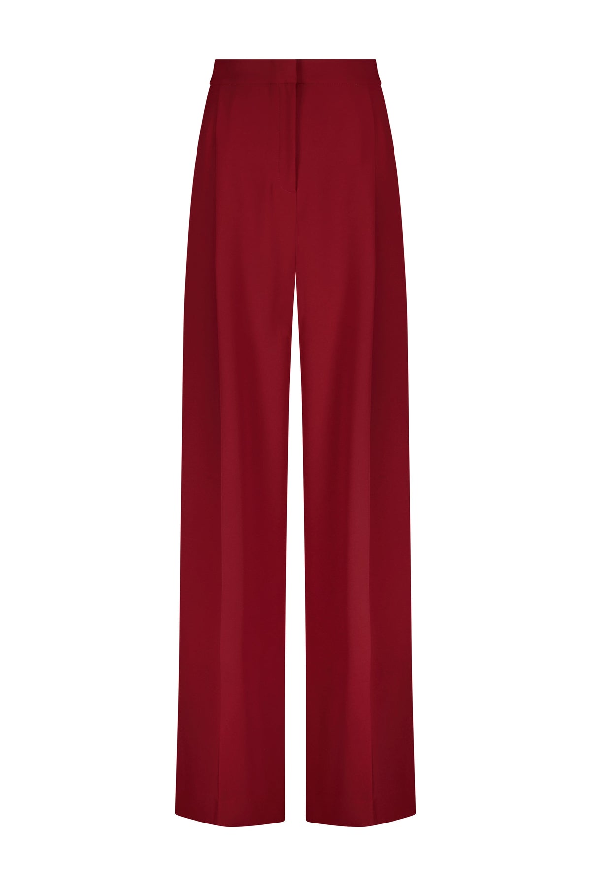 Fluid Crepe Wide Leg Trouser in Wine