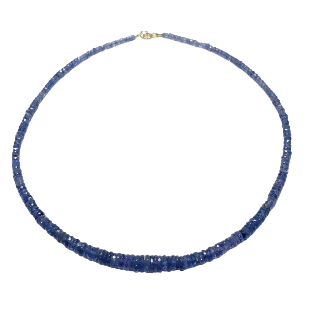 Tanzanite Heishi Necklace, Graduated