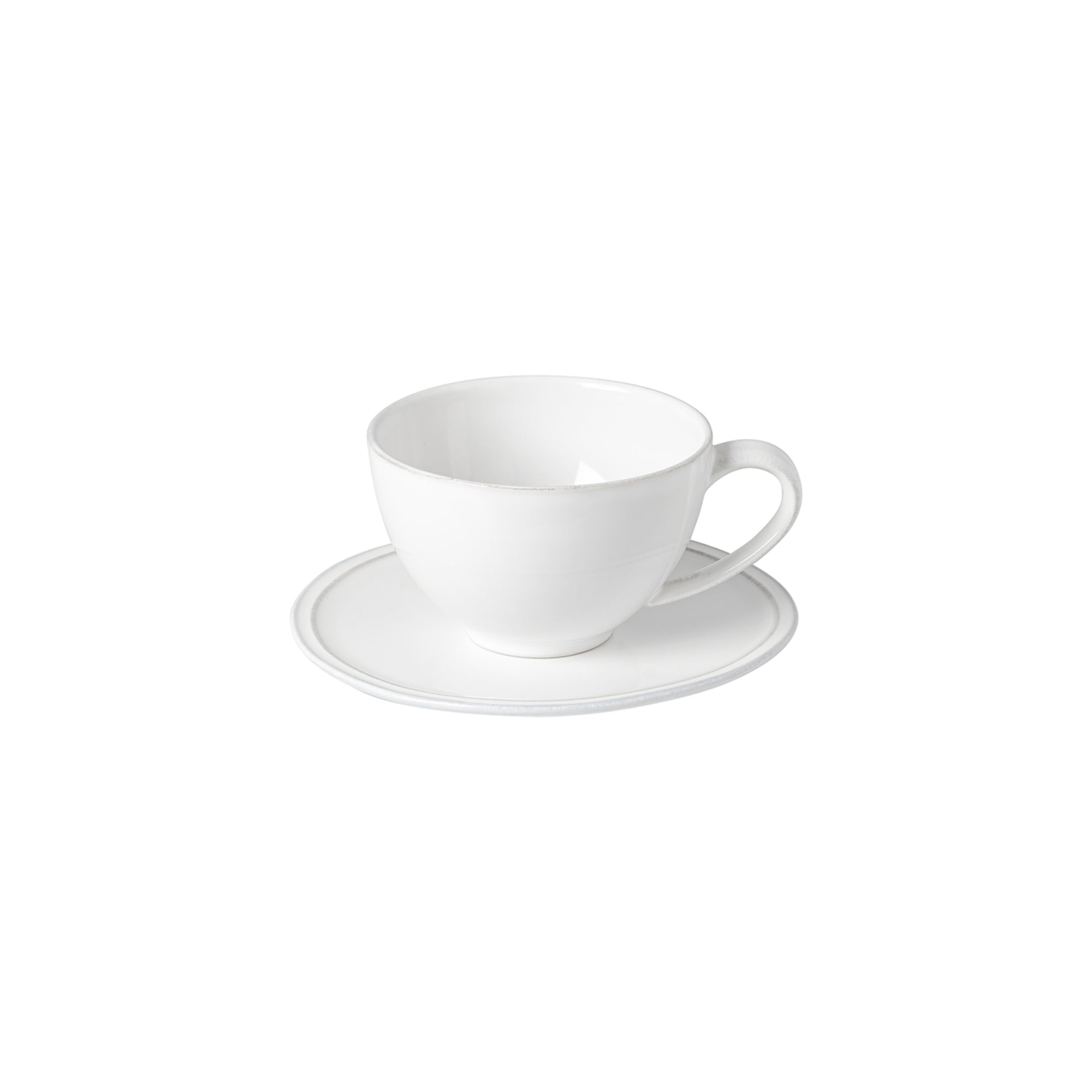Friso Collection Teacups & Saucers in White, Set of 6