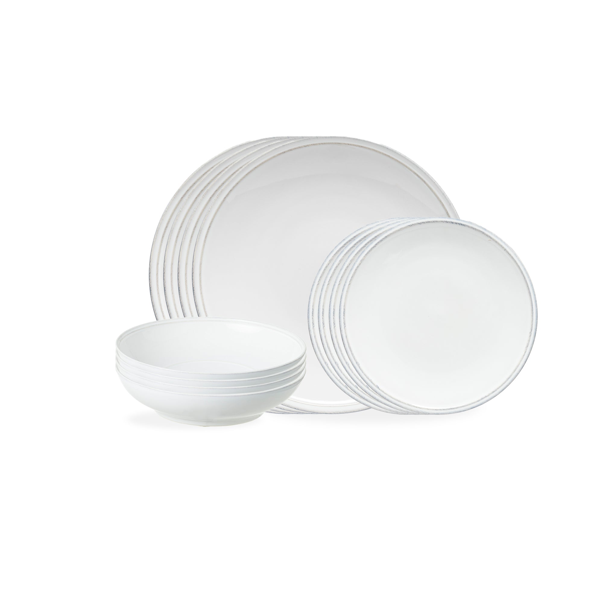 Friso Collection 12-pc Place Setting with Pasta Bowl in White