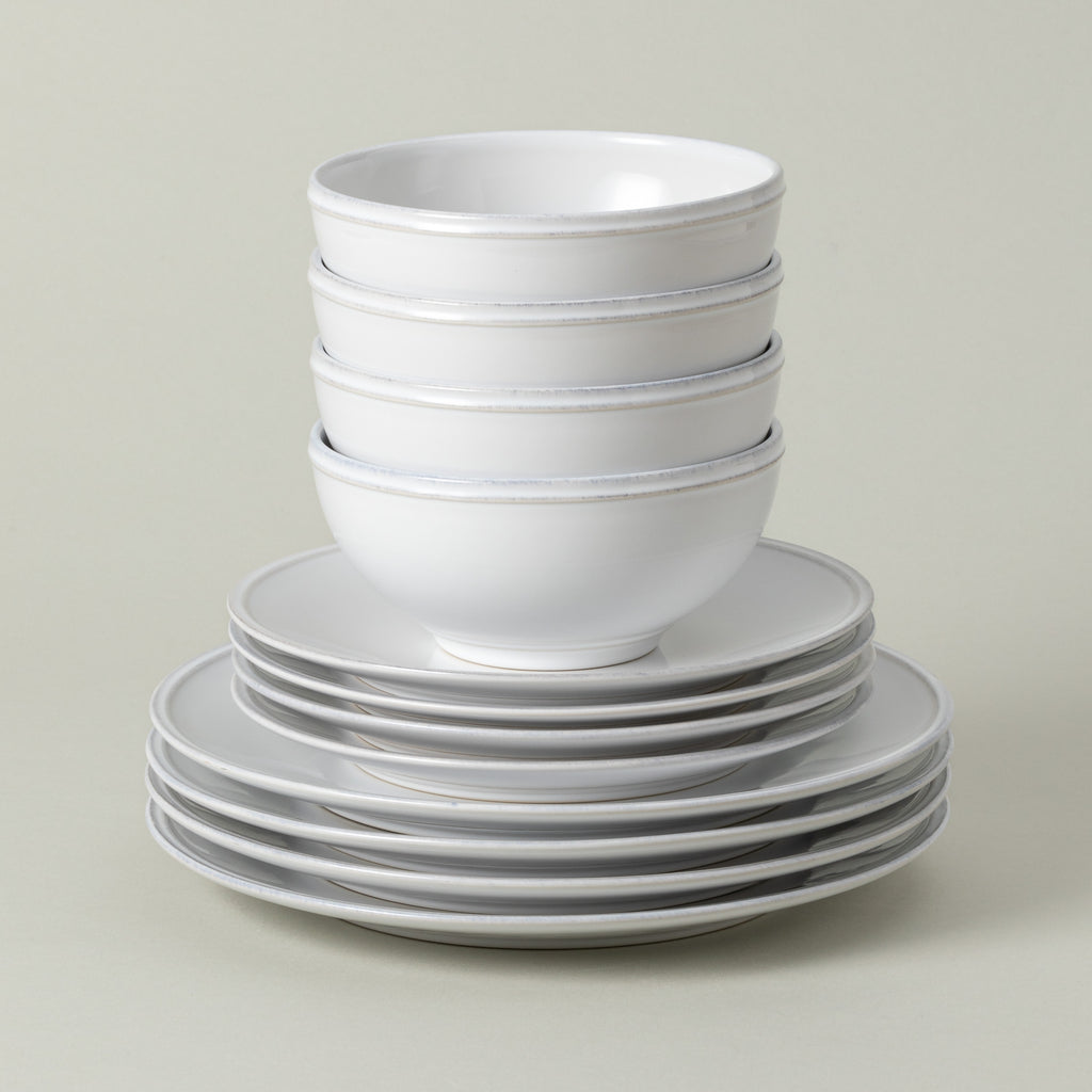 Friso Collection 12-pc Place Setting with Cereal Bowl in White