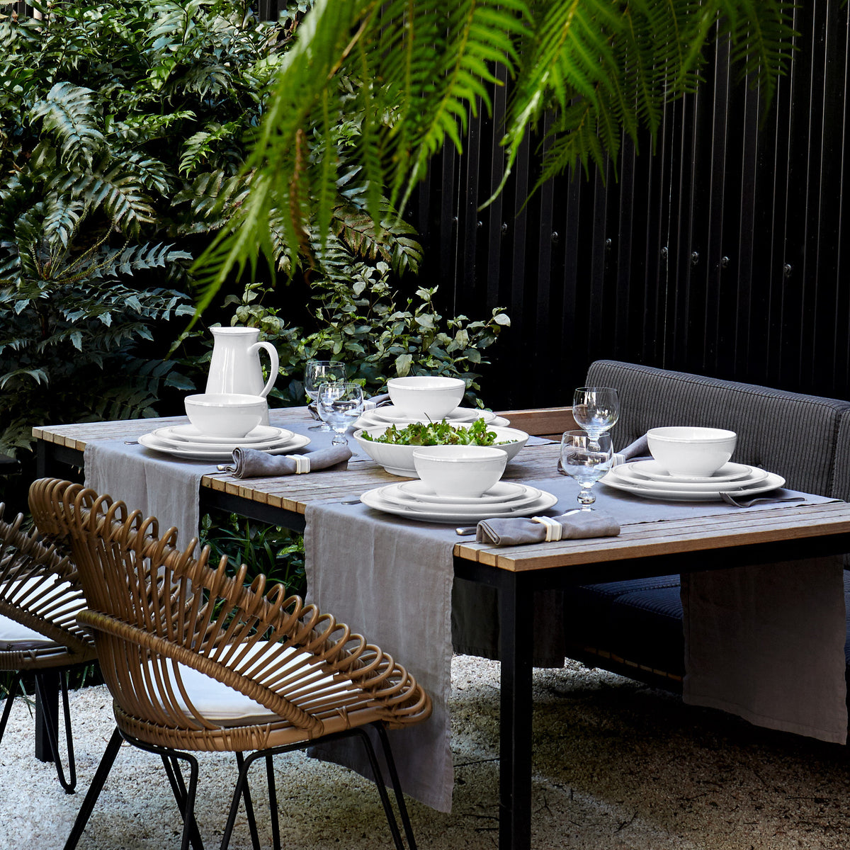 Friso Collection Salad Plates in White, Set of 6