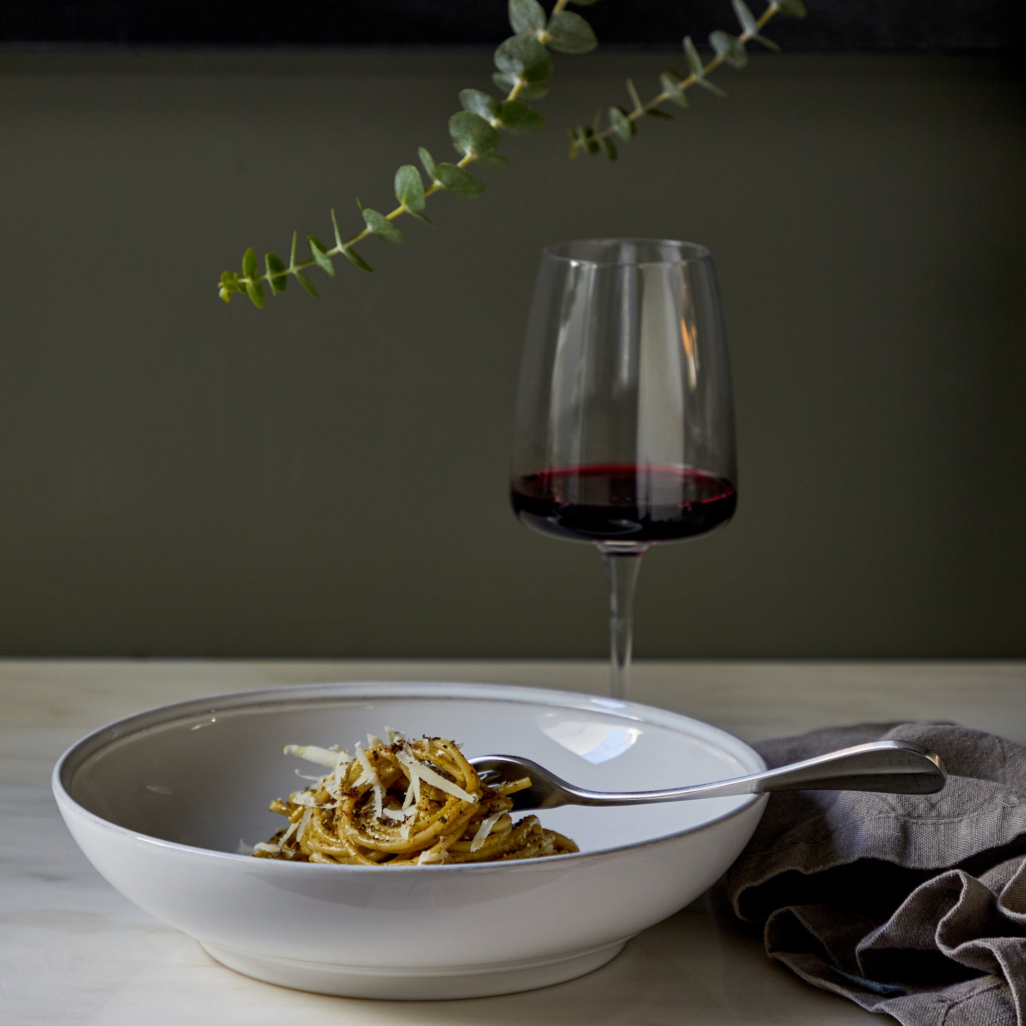 Friso Collection Pasta Bowls in White, Set of 6