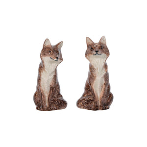 Clever Creatures Fox Salt & Pepper Set in Walnut