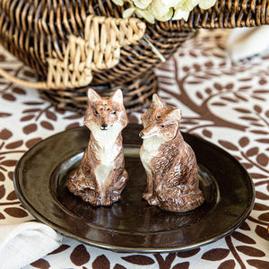 Clever Creatures Fox Salt & Pepper Set in Walnut