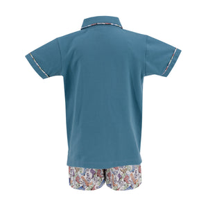 Fields Boy Polo Set in Boots Print