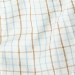 little english classic children's clothing cream, brown, and light blue plaid for boys for fall