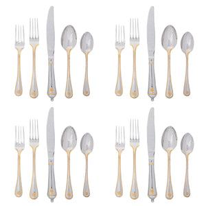 Berry & Thread 20-Piece Place Setting in Bright Satin with Gold