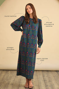 Crosby Dress in Midnight Garden