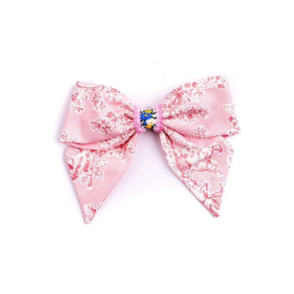 Farmhouse Toile Bow in Pink