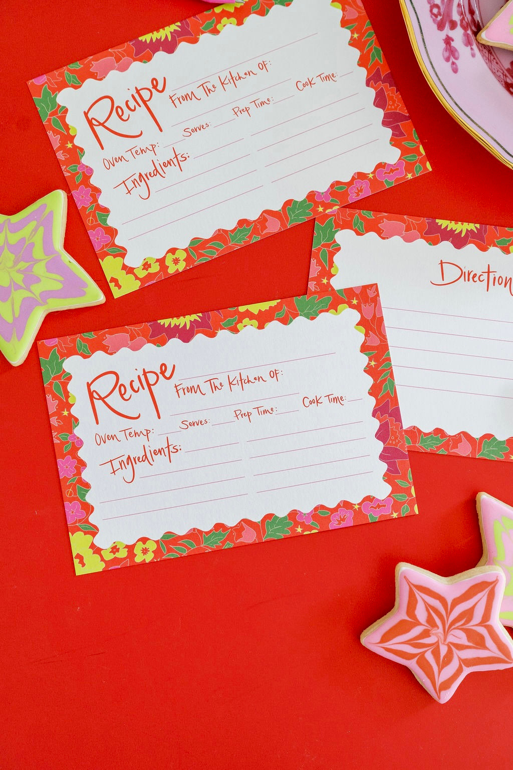 Merry Floral Recipe Cards