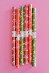 Wavy Floral Vine Reversible Gift Wrap