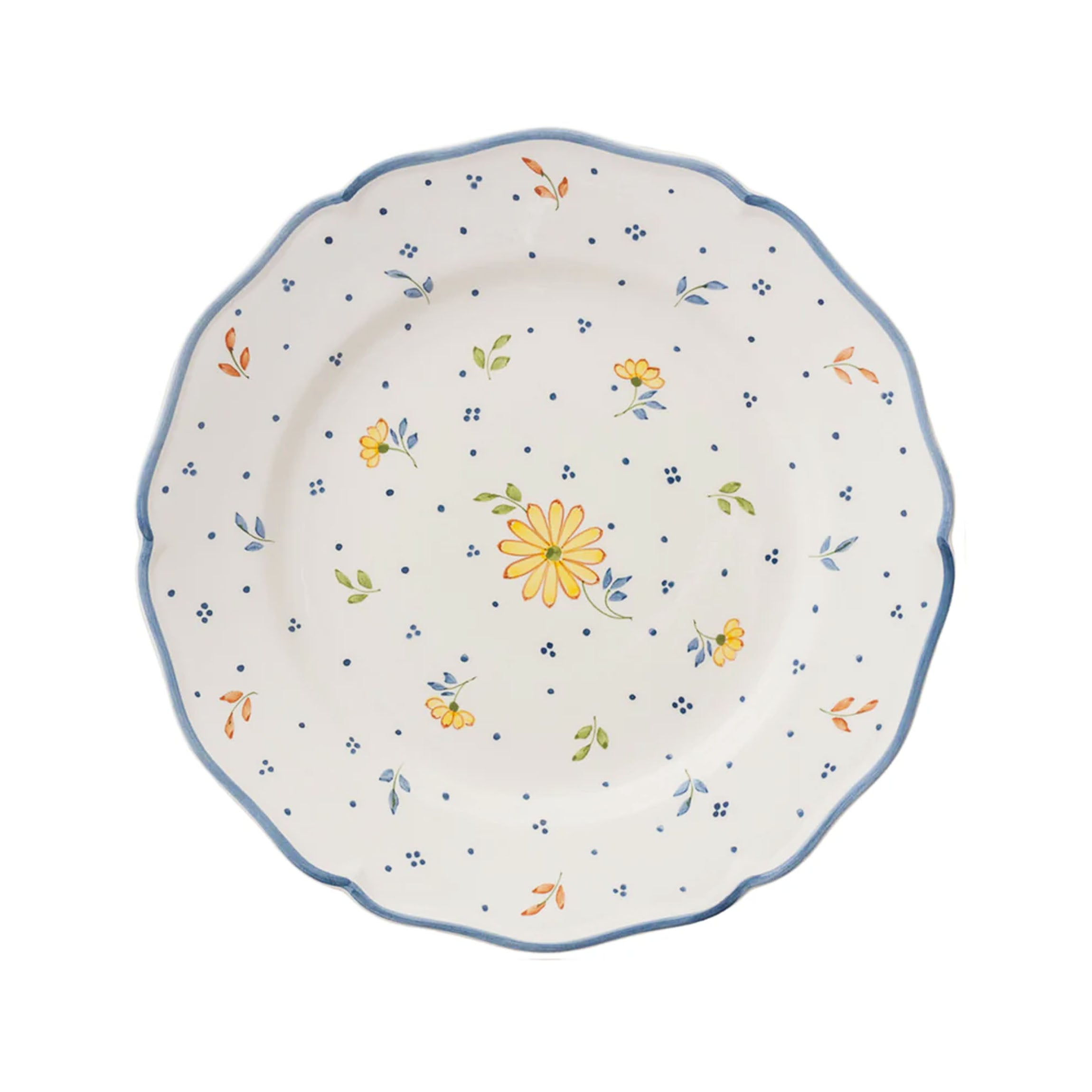 Fiorellini Blu Gialli Dessert Plates Multi, Set of 6