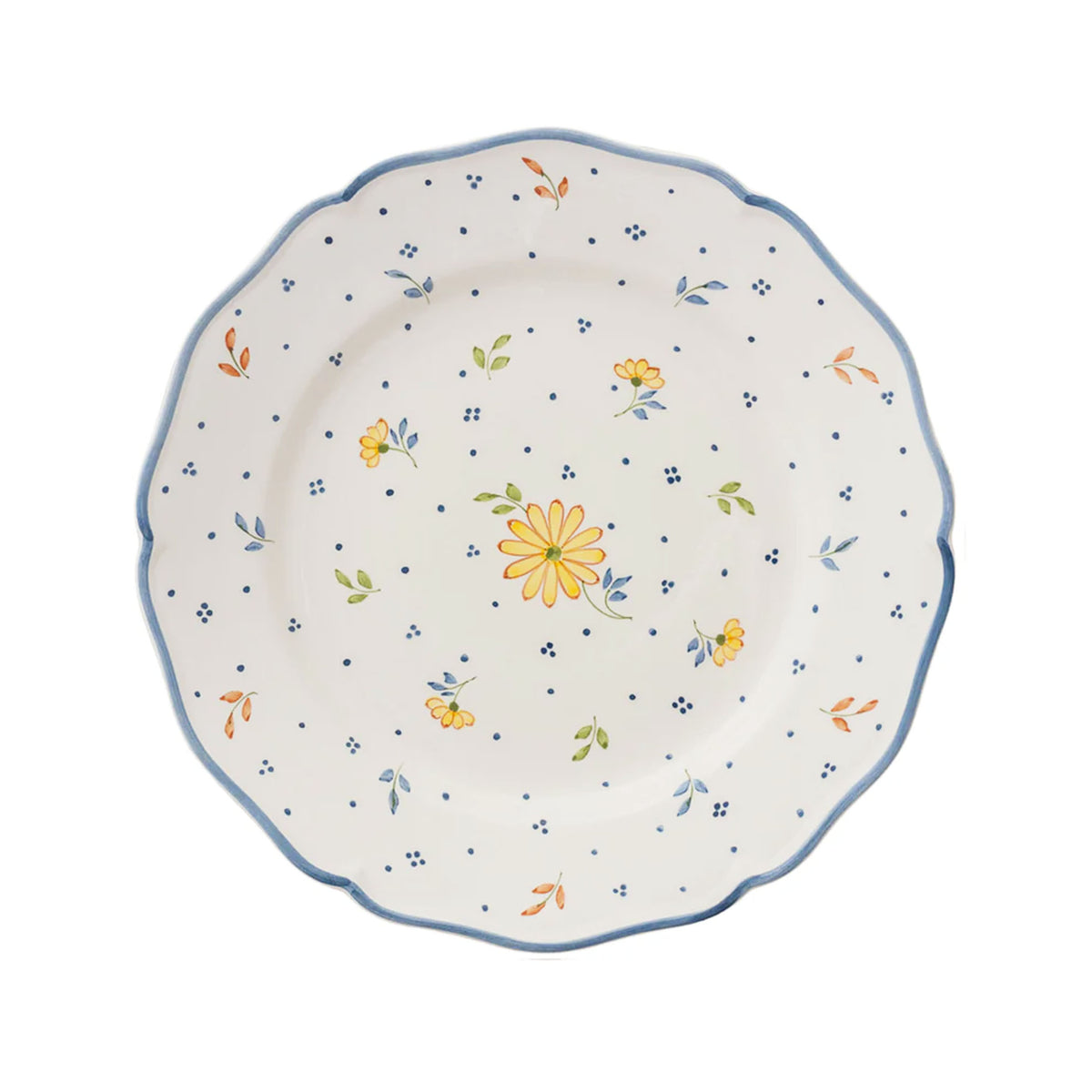 Fiorellini Blu Gialli Dessert Plates Multi, Set of 6
