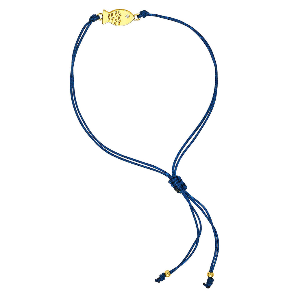 Navy Fish Cord Bracelet