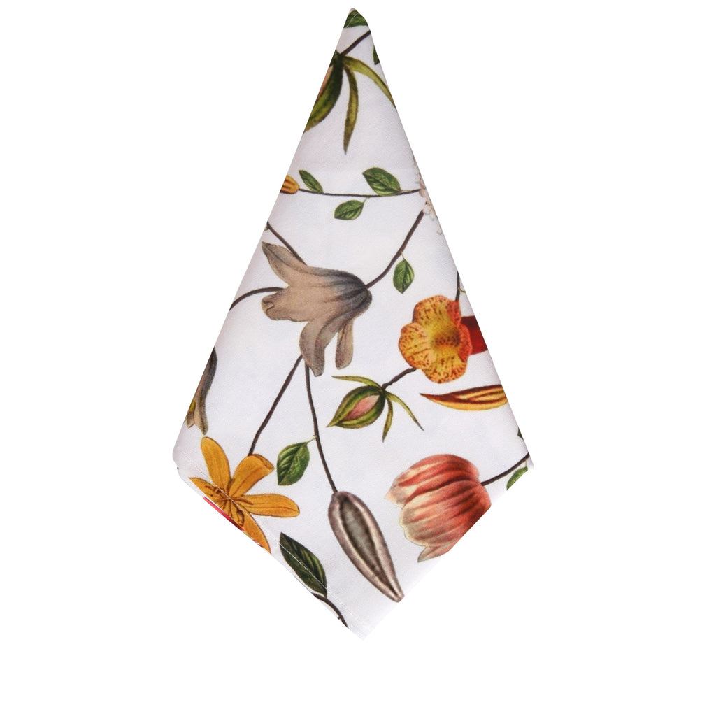 Flat Flower Napkins (4) Burgundy Fall Thanksgiving Dining Table Setting Chefanie