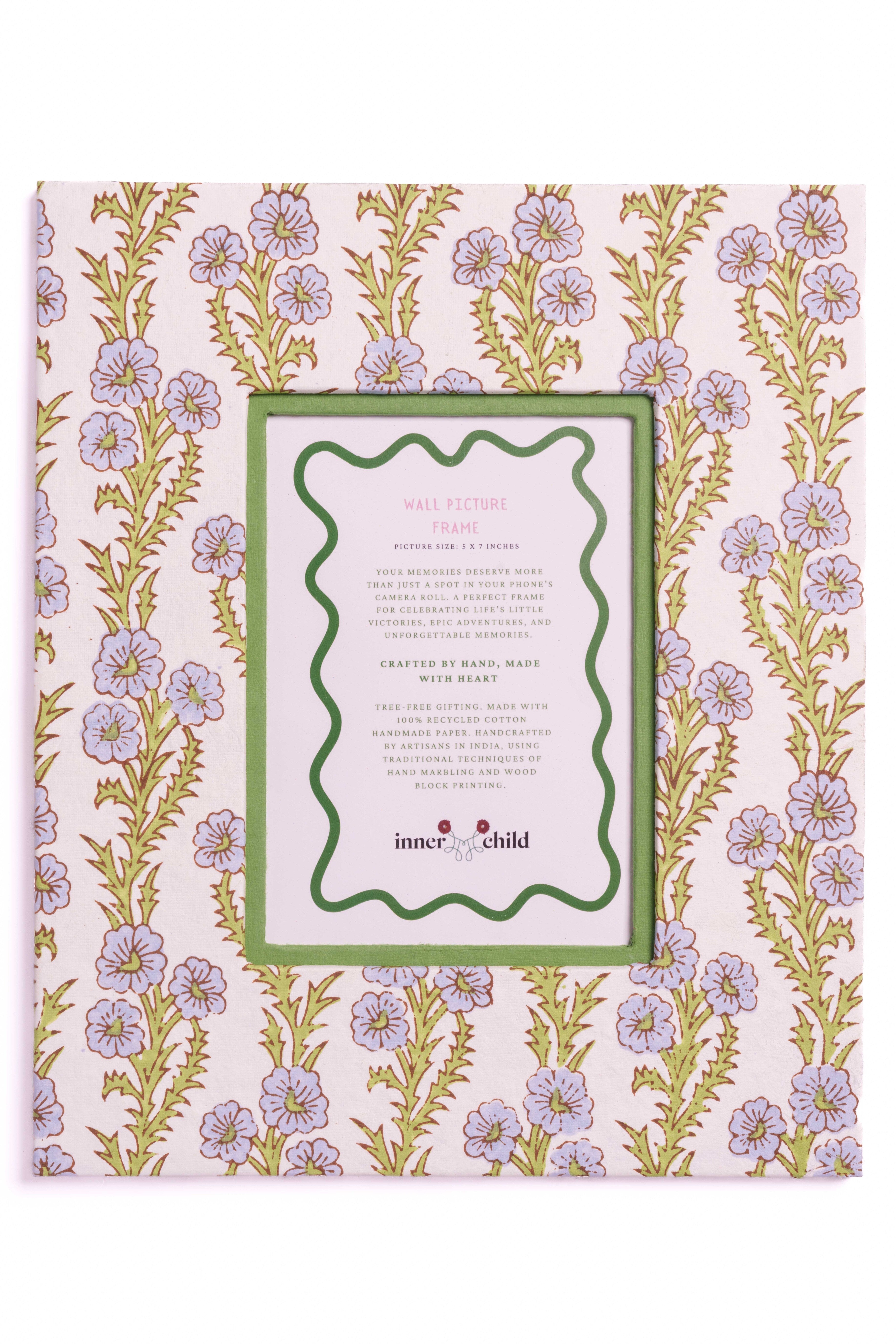 Large Wall Picture Frame 5x7 in Forget Me Not Blue