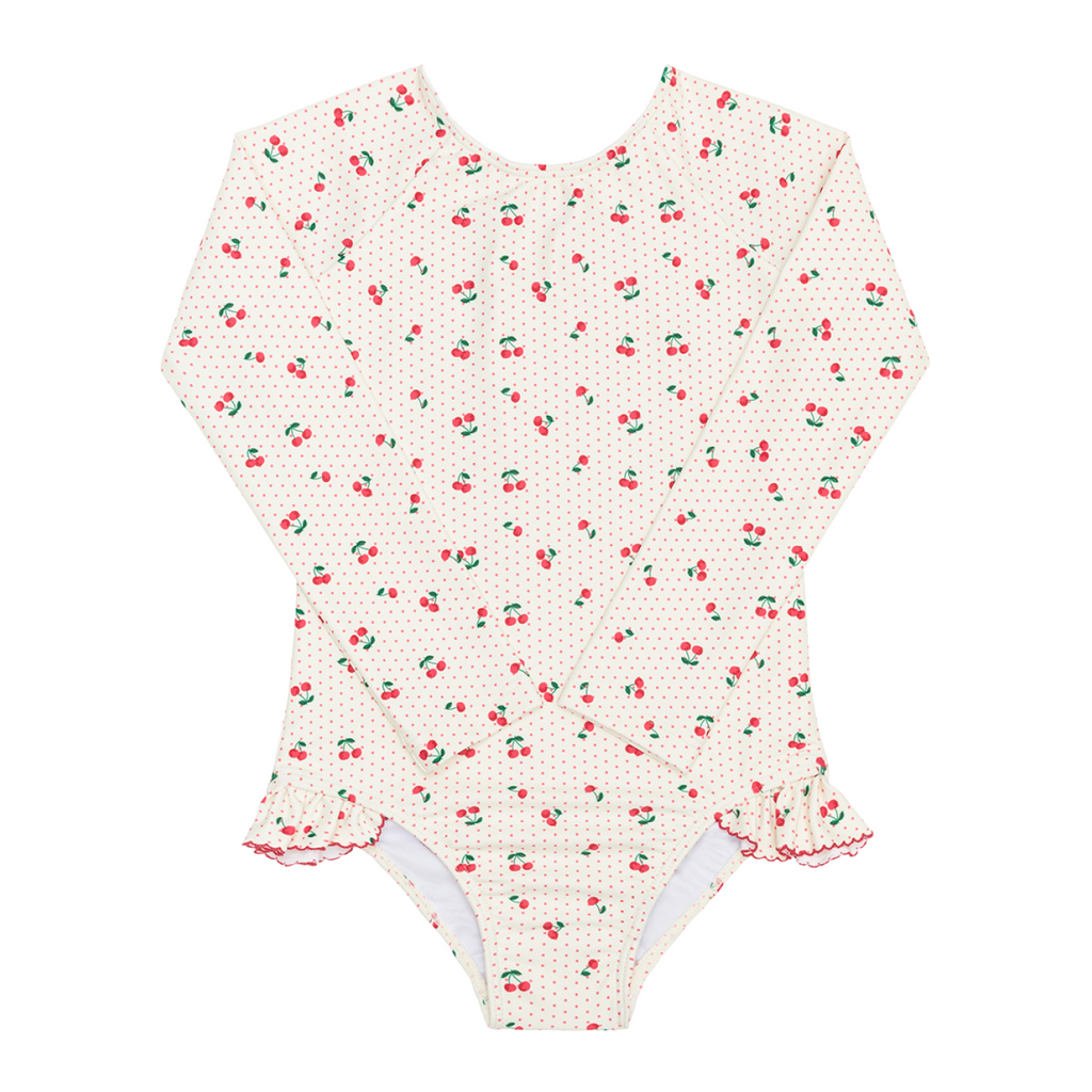 Girl’s Summer Cherries Rashguard One Piece