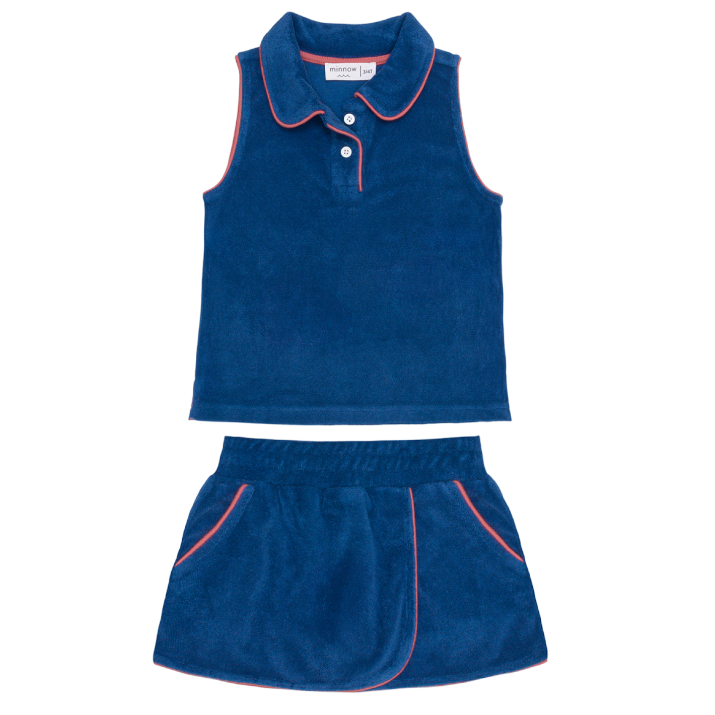 Girl’s Newport Navy French Terry Tennis Tank Top & Skort Set