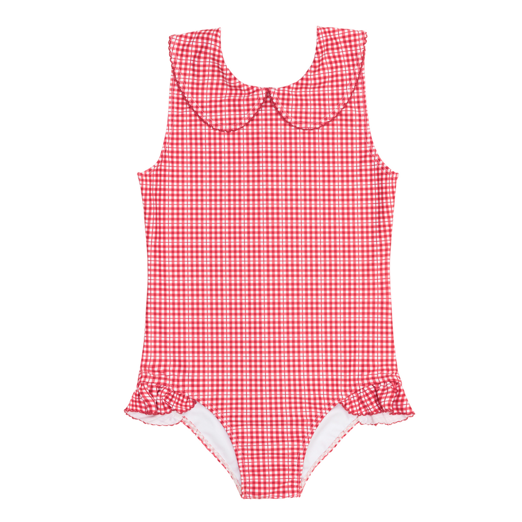 Girl’s Poppy Gingham Rounded Collar One Piece