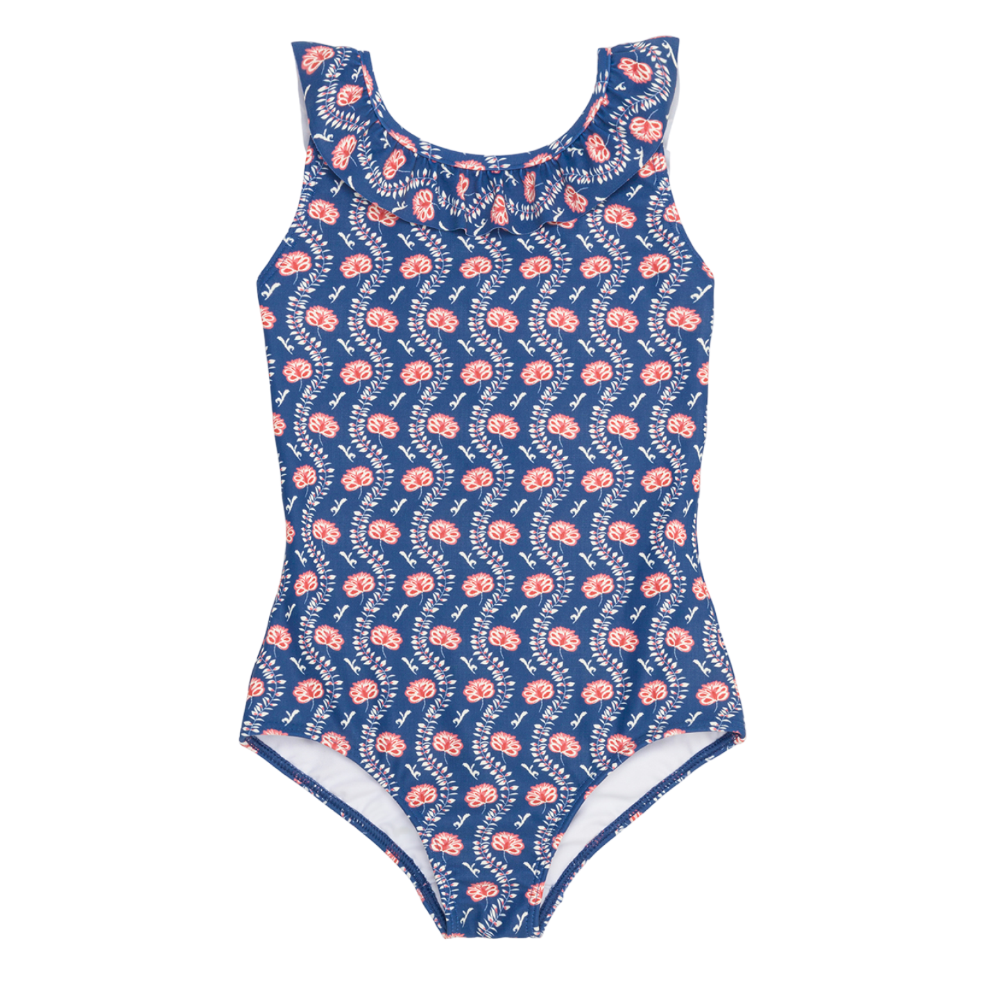 Girl’s Navy Primrose Ruffle Collar One Piece