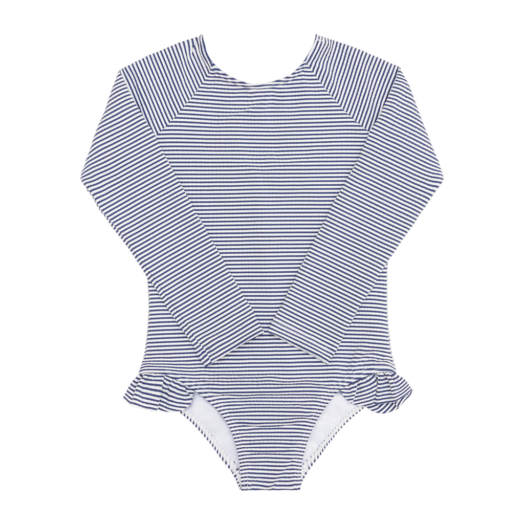 Girl’s Harbor Stripe Rashguard One Piece