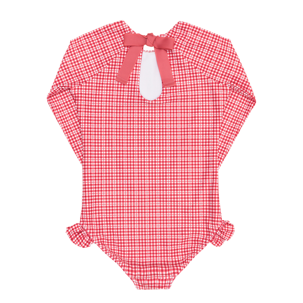 Girl’s Poppy Gingham Rashguard One Piece