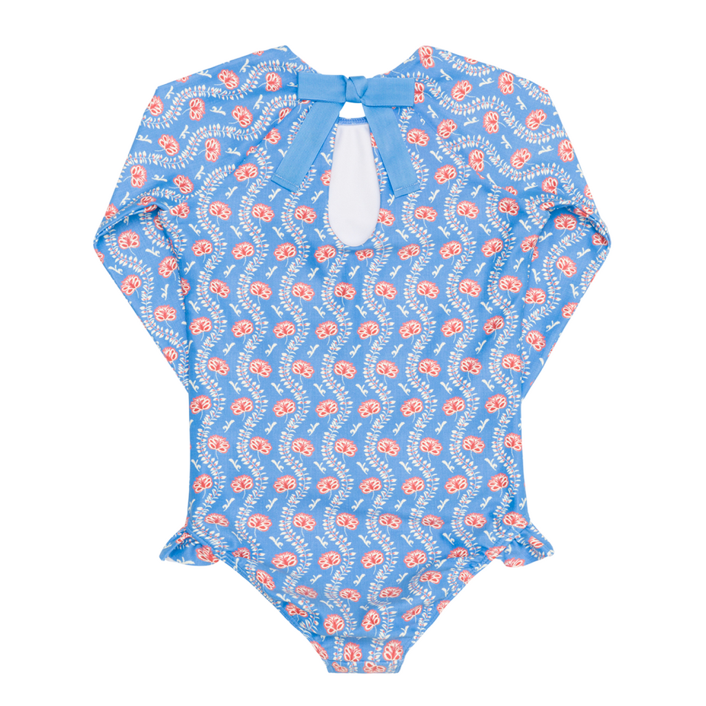 Girl’s Blue Primrose Rashguard One Piece