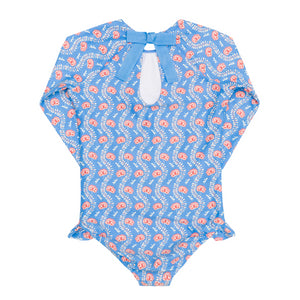 Girl’s Blue Primrose Rashguard One Piece