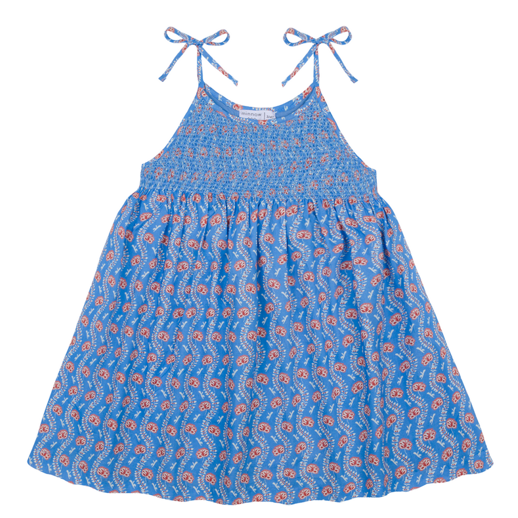 Girl’s Blue Primrose Smocked Dress
