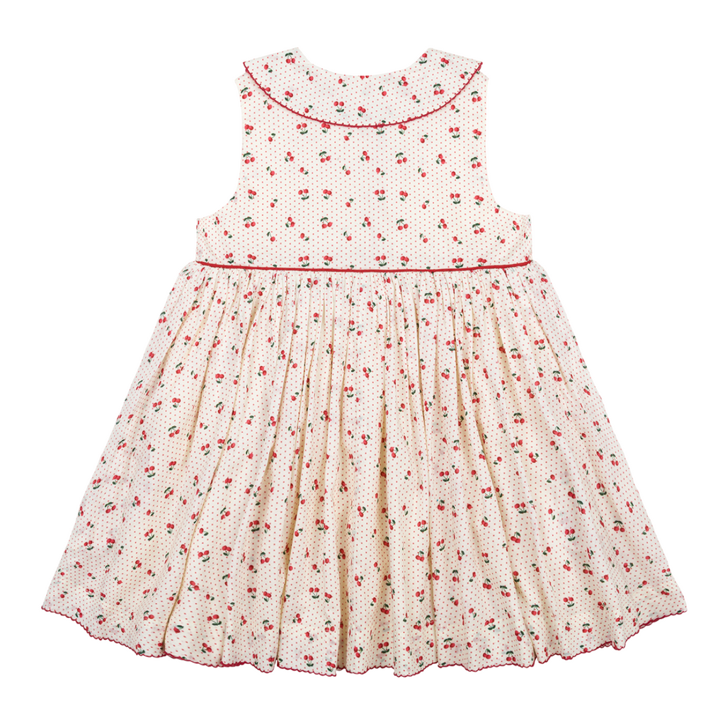 Girl’s Summer Cherries Rounded Collar Dress