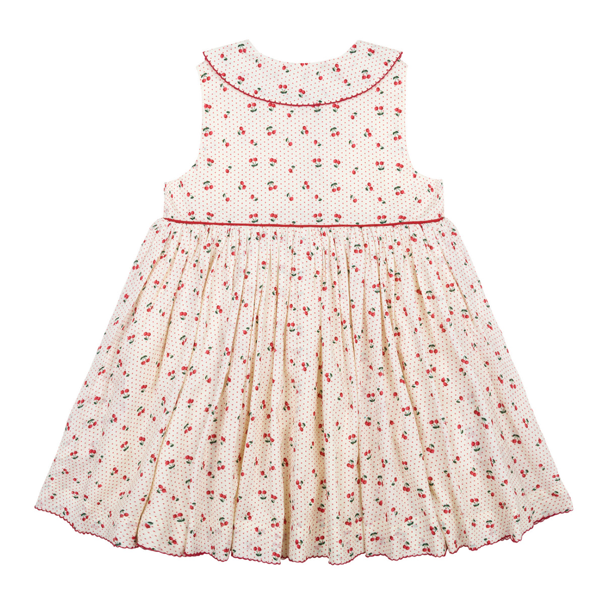 Girl’s Summer Cherries Rounded Collar Dress
