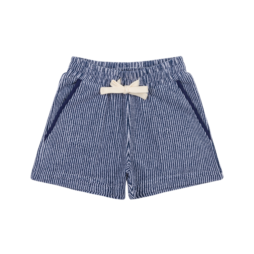 Boy’s Navy Stripe French Terry Short