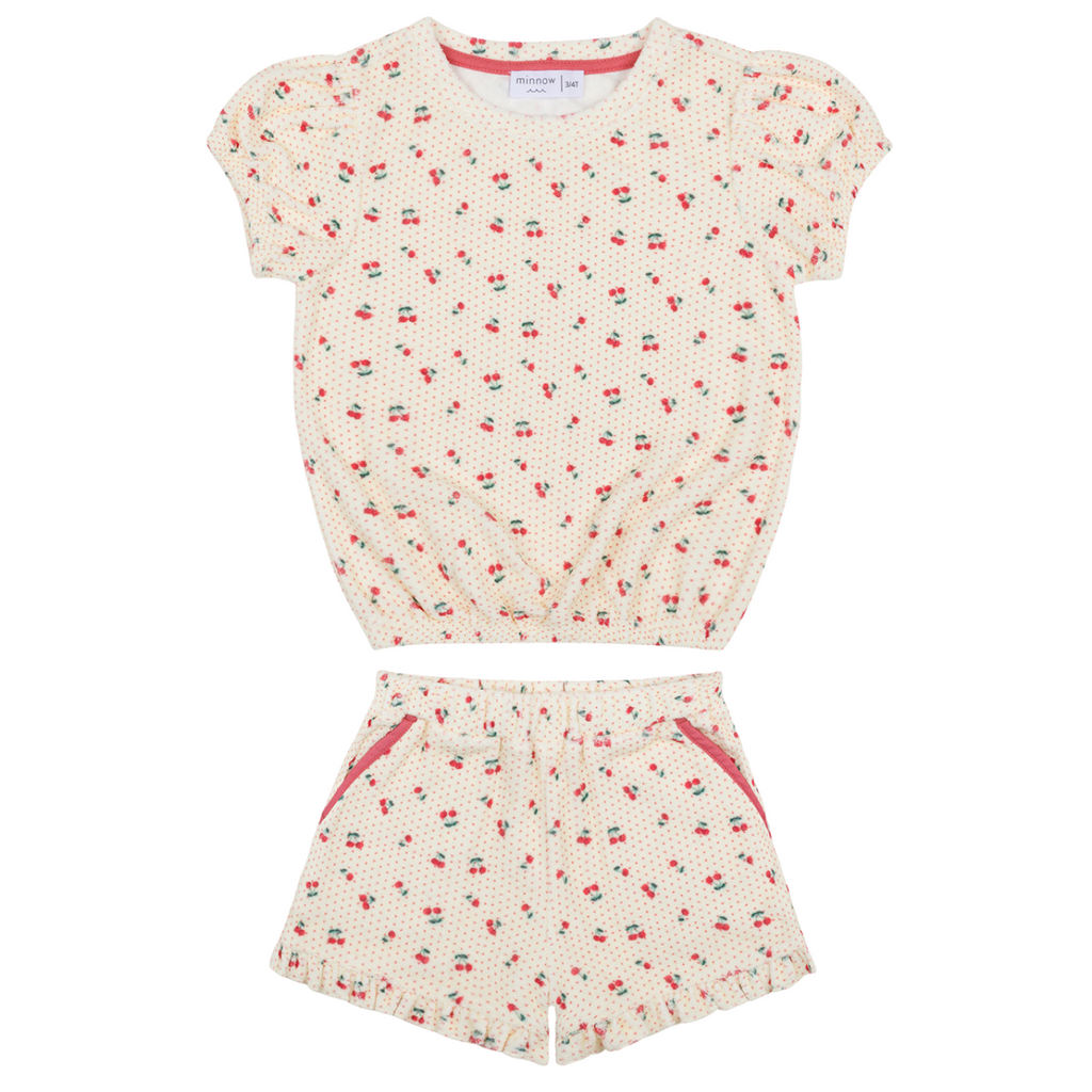 Girl’s Summer Cherries French Terry Top & Short Set