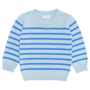 Unisex Blue Stripe Knit Sweater