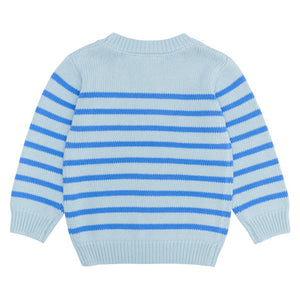 Unisex Blue Stripe Knit Sweater