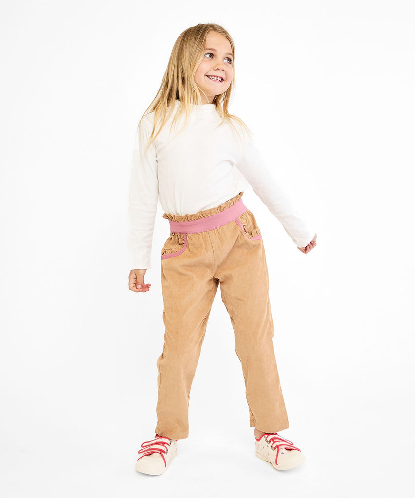 Frank T-Neck in Vanilla Piping