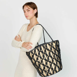 Helix Woven Tote in Black