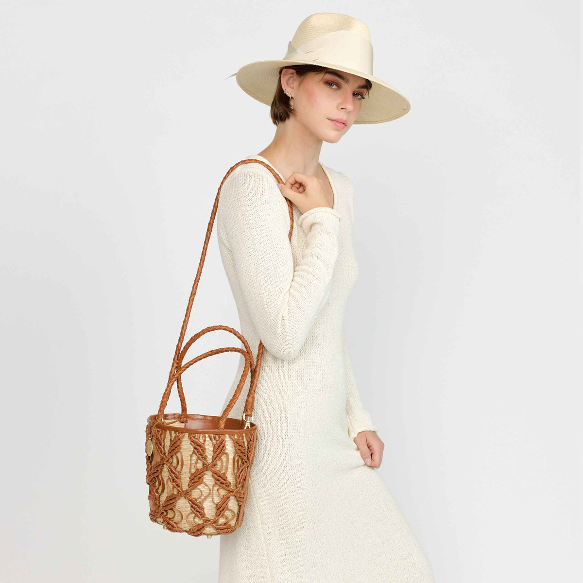 Helix Woven Mini Crossbody in Cinnamon