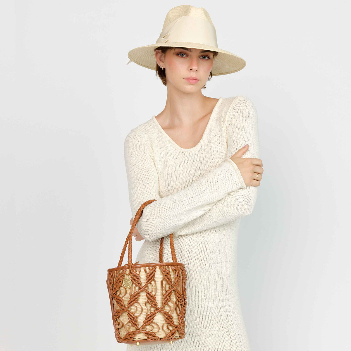 Helix Woven Mini Crossbody in Cinnamon
