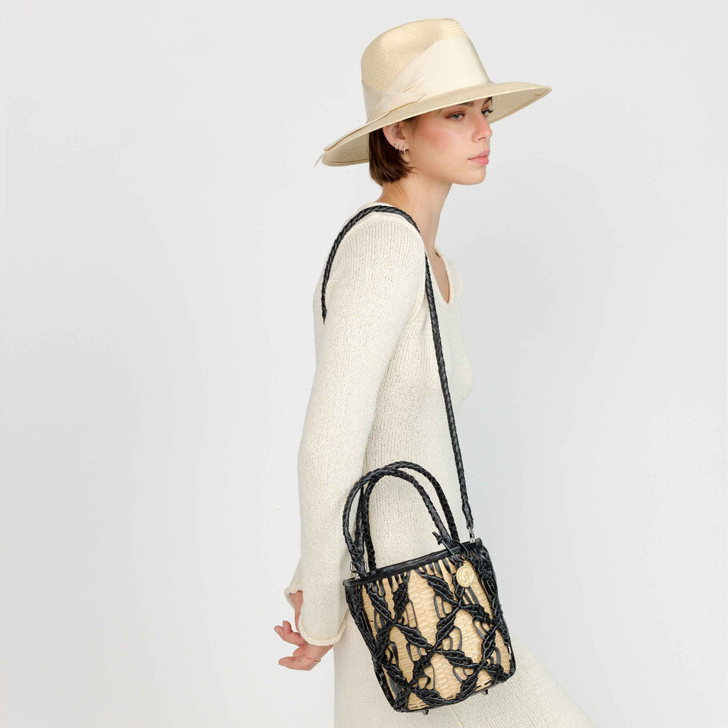 Helix Woven Mini Crossbody in Black
