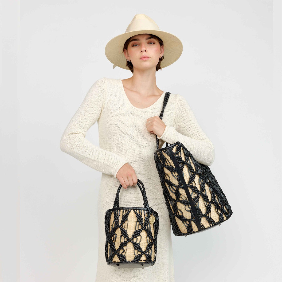 Helix Woven Mini Crossbody in Black