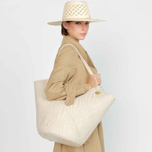 Flow Woven Large Tote in Ivory