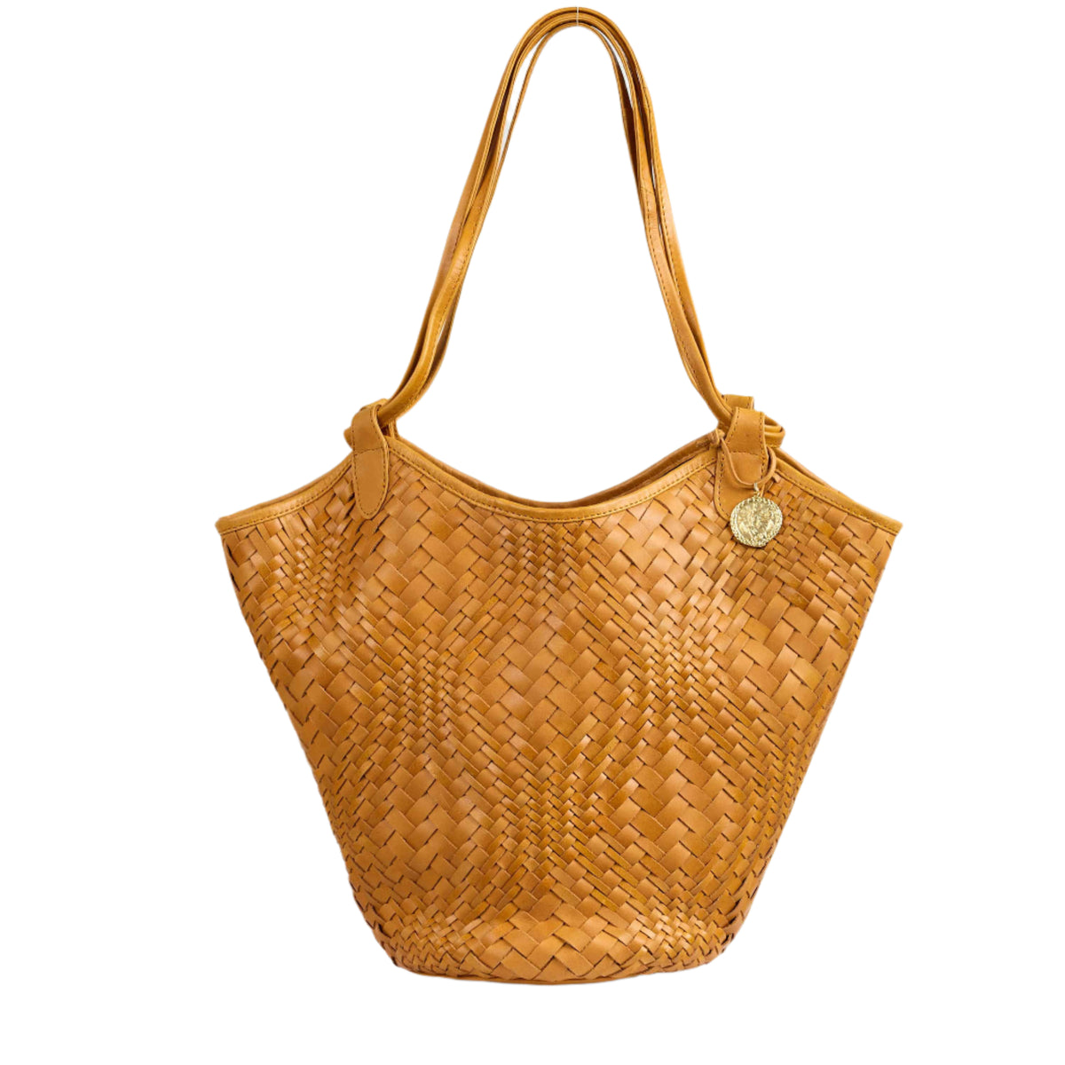 Flow Woven Large Tote in Caramel