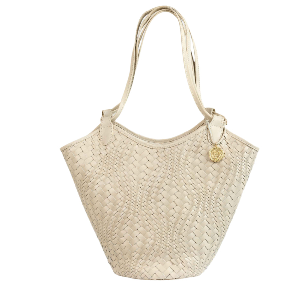 Flow Woven Large Tote in Ivory