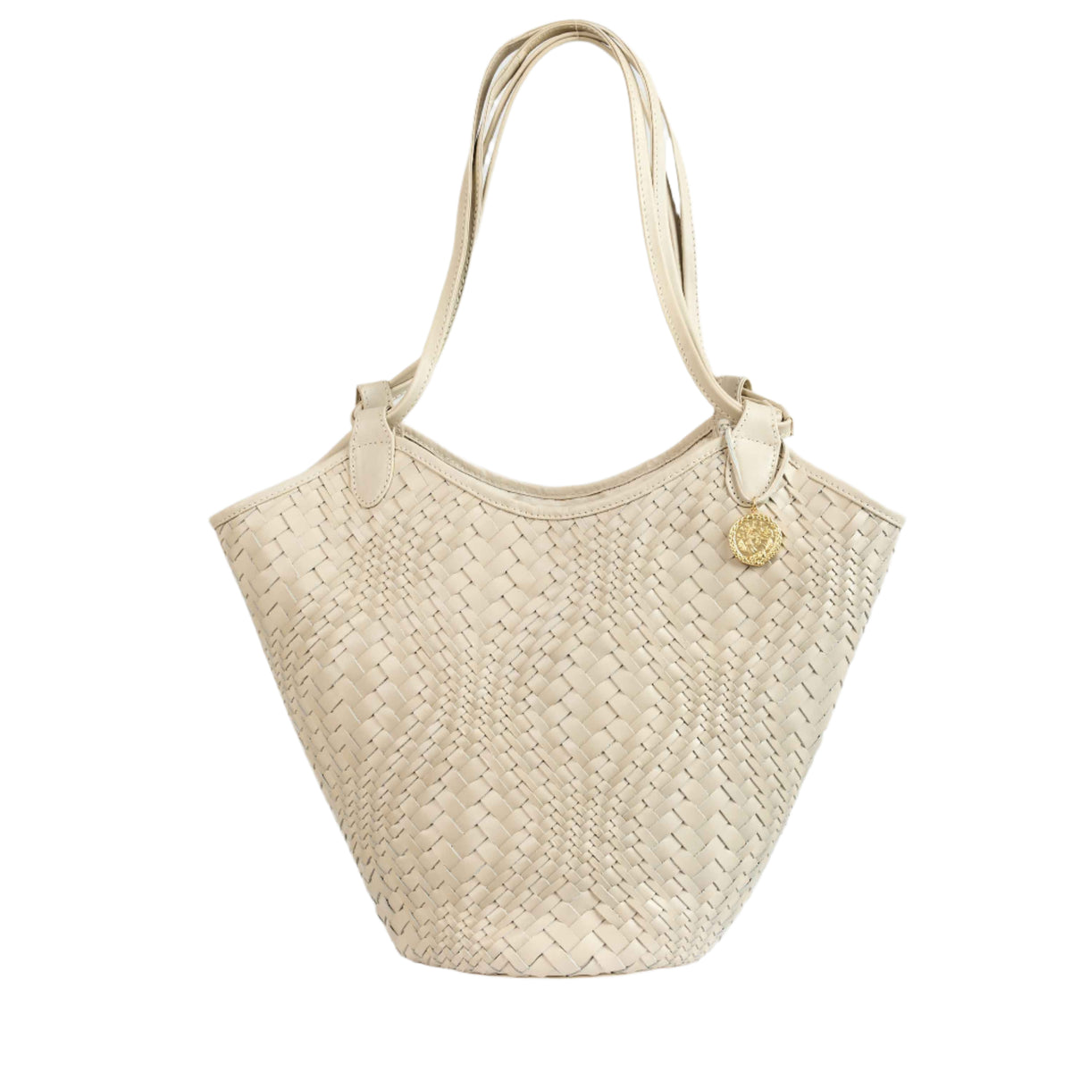 Flow Woven Large Tote in Ivory