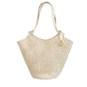 Flow Woven Large Tote in Ivory