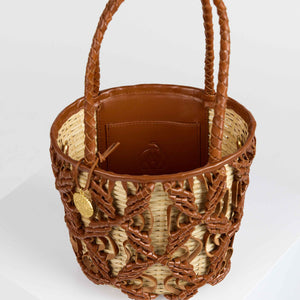 Helix Woven Mini Crossbody in Cinnamon